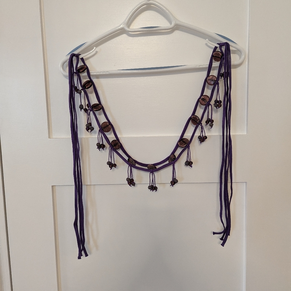 Purple Glass Bead Y2K Belt